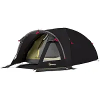 Outsunny Campingzelt für 2 Personen leicht UV 50+ Tunnelzelt mit Vordach