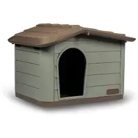 Dripio Hundebett M/L, Holz-Optik, abnehmbare Wände, grün