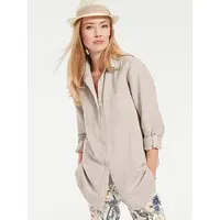 HEINE 1100000002199 , Damen, Gr. 42, beige (sand), 55% Baumwolle, 45% Leinen, unifarben, Blusen 1100000002199