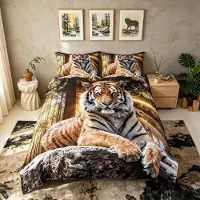 Merkloos Safari Tiger Bettbezug Set für Kinder