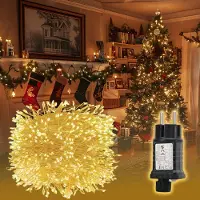 Salcar 10m 400er LED Cluster Lichterkette aus Kupferdraht, Weihnachtslichterkette für Innen Weihnachtsbaum Hochzeit, Warmweiß