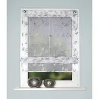 Home wohnideen 1100000002199 "RANKO", grau, B:80cm H:130cm, Obermaterial: 100% Polyester, Raffrollos, 1100000002199, bestickt