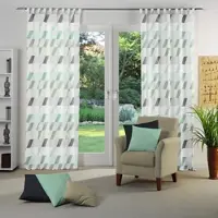 Wirth 1100000002199 "Bray" Gr. 2, grün (mint), B:132cm H:175cm, Jacquard, Baumwolle, Polyester, Gardinen, 1100000002199