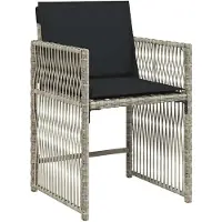 vidaXL 13-tlg. Garten-Essgruppe mit Kissen Hellgrau Poly Rattan