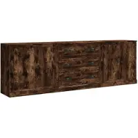 vidaXL Sideboards 3 Stk. Räuchereiche Holzwerkstoff