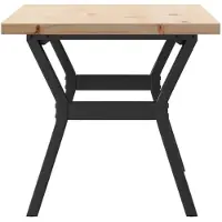 vidaXL Couchtisch Y-Gestell 100x50x45,5 cm Massivholz Kiefer Stahl