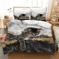 Merkloos 3D Katzen Bettwäsche Set für Kinder, 135x200cm