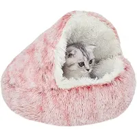 Merkloos Donutförmiges Tierbett aus Plüsch, 50 cm