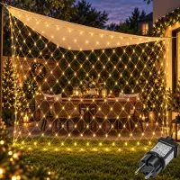 Rosikey 3X2m 200 LED Lichterkette Netz Lichternetz Warmweiß mit Stecker 8Modi Timer für Büsche Garten Weihnachtsbaum Zimmer Party Weihnachten Beleuchtung Deko