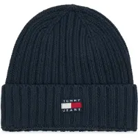 Tommy Hilfiger Beanie TOMMY JEANS "TJW HERITAGE CORE", Herren, schwarz (dunkelblau), Strick, Baumwolle, Mützen Beanie