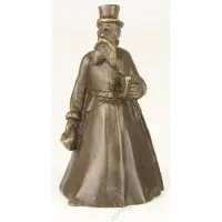 Casa Padrino Jugendstil Tischglocke Gentleman Bronze / Gold 5,5 x 5,5 x H. 9,9 cm - Tischklingel Service Glocke - Hotel & Gastronomie Accessoires