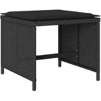 vidaXL 11-tlg. Garten-Essgruppe mit Kissen Schwarz Poly Rattan