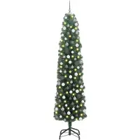 vidaXL Künstlicher Weihnachtsbaum mit 300 LEDs mit Ständer Grün 210 cm