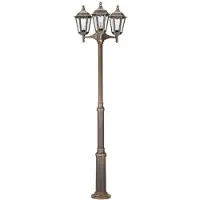 Albert 652099 Mastleuchte 3-fl. Typ Nr. 2099 - Farbe: braun-messing, für 3 x Lampe, E27