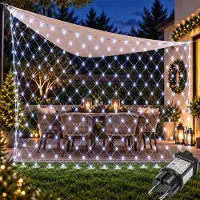 Rosikey 2X2m 144 LED Lichterkette Netz Lichternetz Weiß 8Modi Speicherfunktion Stecker für Büsche Garten Weihnachtsbaum Party Weihnachten Beleuchtung Deko