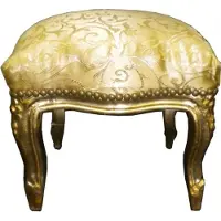 Casa Padrino Barock Fußhocker Gold Muster / Gold