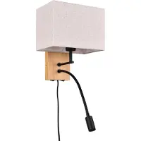 TRIO Ländliche Wandlampe Nilam rechteckige Haube