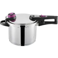 GSW Schnellkochtopf "System Plus", silber (edelstahlfarben), H:17cm Ø:22cm, Töpfe, Schnellkochtopf, Dampfkochtopf, Ersatzdichtungsring und Einsatz, Ø 22cm, 6 L, Induktion