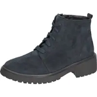 Waldlaufer Schnürstiefelette , Damen, Gr. 5,5 (38,5), blau (navy), Veloursleder, Schuhe Schnürstiefelette, Schnürboots in klassischer Optik, bequeme Weite-G