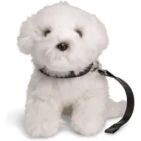 Uni Toys Uni-Toys - Malteser (mit Leine) - 26 cm (Länge) - Plüsch-Hund, Haustier - Plüsch