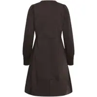 Culture Midikleid "Damen Kleid CUloretta", Damen, Gr. S, N-Gr, braun (demitasse), Obermaterial: 65% Baumwolle CO. 33% Polyester PES. 2% Elasthan EL., Kleider Midikleid