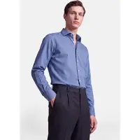 Seidensticker Flanellhemd "Schwarze Rose", Herren, Gr. M (40), normale Ärmellängen, blau, 100% Baumwolle, unifarben, comfort fit, 2-Knopf-Manschette, Hemden Flanellhemd, Comfort 1/1 Kentkragen Uni