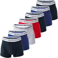 Gant Boxershorts "Boxershort 7er Pack", Herren, Gr. 3XL, bunt (blau, weiß, rot), Obermaterial: 95% Baumwolle CO. 5% Elasthan EL., Unterhosen Boxershorts