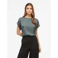 Vila 1100000002199 "VIELLETTE S/S SATIN TOP - NOOS" Kunstfaser, regular fit