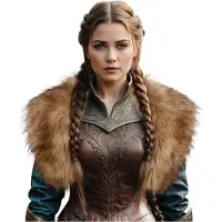 Merkloos Vikingerpelz Schulterpelzkragen für Damen (Mittelalterlicher Stil)