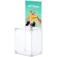 Merkloos Transparente Spendenbox mit Schloss