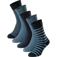 Schiesser "Bluebird" 5 Paar tlg. druckfreier Bund, Fersen und Zehen handgekettelt, Cotton-Mix