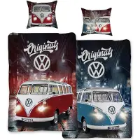 Merkloos VW Bulli Bettwäsche Set 135 x 200 cm + 80 x 80 cm