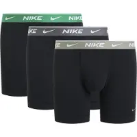 Nike Boxer UNDERWEAR "BOXER BRIEF 3PK", Herren, Gr. S, 3 Stk., Jersey, schwarz (military), Jersey, Obermaterial: 95% Baumwolle, 5% Elasthan, körpernah, Unterhosen Boxer, mit Logo-Elastikbund