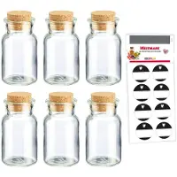 Westmark 6 Gewürzgläser mit Korken, 150 ml + 8 Dekoetiketten, 665722E6