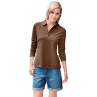 B.c. best connections Poloshirt "Poloshirt", Damen, Gr. 44, braun, 95% Baumwolle, 5% Elasthan, BY HEINE, unifarben, Shirts Poloshirt