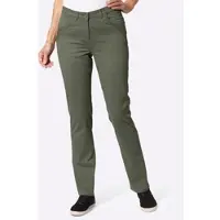 Casual Looks Bequeme Jeans , Damen, Gr. 48, Normalgrößen, grün (khaki), 98% Baumwolle, 2% Elasthan, unifarben, lang, Jeans Bequeme Jeans
