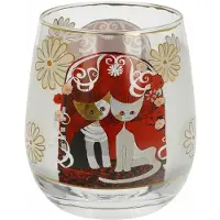 Goebel Windlicht "Windlicht R. Wachtmeister -Templi dell' amore", rot (bunt), B:8,5cm H:9,5cm T:8,5cm, Glas, Kerzenhalter, Windlicht