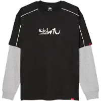 Quiksilver Langarmshirt "Young Guns Double Layer", Herren, Gr. XS, schwarz, Obermaterial: 100% Baumwolle., Shirts Langarmshirt