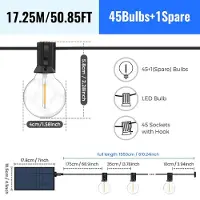 StarTech.com Solar-LED-Lichterkette für draußen - G40-Außenbeleuchtung - 17,25 m - 46 Glühbirnen - IP44 - Dimmbar - Warmweiß 3000 K