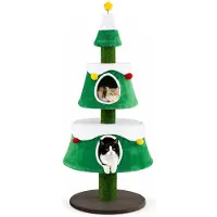 KOMFOTTEU Kratzbaum Weihnachten, Katzenkratzbaum, 59 x 156 cm, Grün