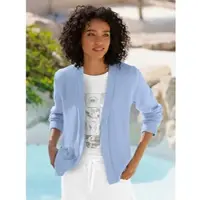 HEINE Cardigan , Damen, Gr. 38, blau (eisblau), 50% Baumwolle, 50% Polyacryl, unifarben, Strickjacken Cardigan