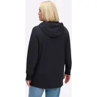 Sheego Shirtjacke "Sweatjacke", Damen, Gr. 48/50, schwarz (tiefblau), 100% Baumwolle, unifarben, Shirts Shirtjacke