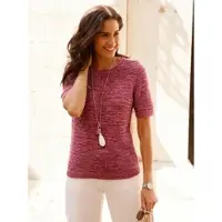 Inspirationen WITT WEIDEN Baumwoll-Pullover in fuchsia-graphit-gemustert | Gr.: 48