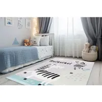 Obsession Kinderteppich "Magic Kids ML 103", grau, B:160cm H:8mm L:230cm, Polyester, Teppiche, Kinderteppich, niedliches Zebra Motiv, waschbar, Kinderzimmer