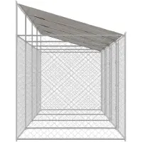 vidaXL Hundekäfig mit Dach Silber 800 x 200 x 256 cm Stahl und PE