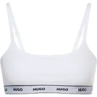 HUGO Bralette "TWIN BRALETTE STRIPE", Damen, Gr. L, N-Gr, 2 Stk., weiß (weiß 125), Jersey, Obermaterial: 95% Baumwolle, 5% Elasthan, BHs Bralette, ungepolstert