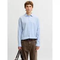 Jack & Jones "JJEFIELD MELANGE SHIRT LS SN" Baumwolle, normal geschnitten
