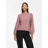 Vila "VISAPNA O-NECK L/S KNIT TOP/PB/1" mit Rundhalsausschnitt, aus Strick, Regular Fit