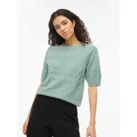 Vila 1100000002199 "VIMILOS S/S O-NECK POINTELLE TOP - NOOS"