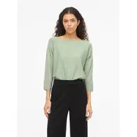 Vila "VIMALU BOATNECK 3/4 SLEEVE KNIT TOP-NOOS" Materialmix, loose fit